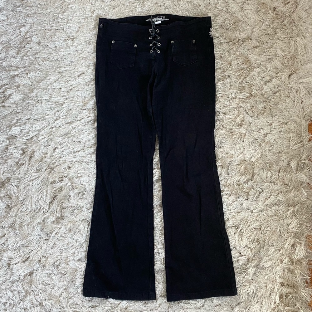 VINTAGE Black lace up pants